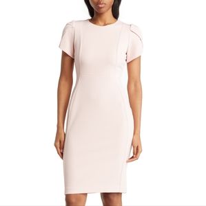 Size 6 Calvin Klein pale pink with a beautiful tulip sleeve